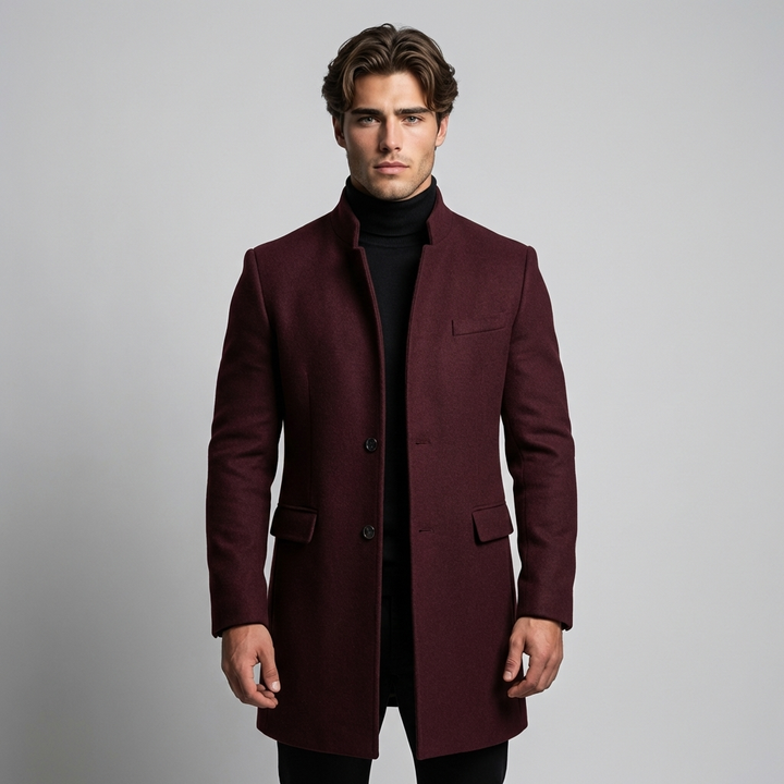 Men’s Elegant Wool Classic Coat Timeless Formal Layer