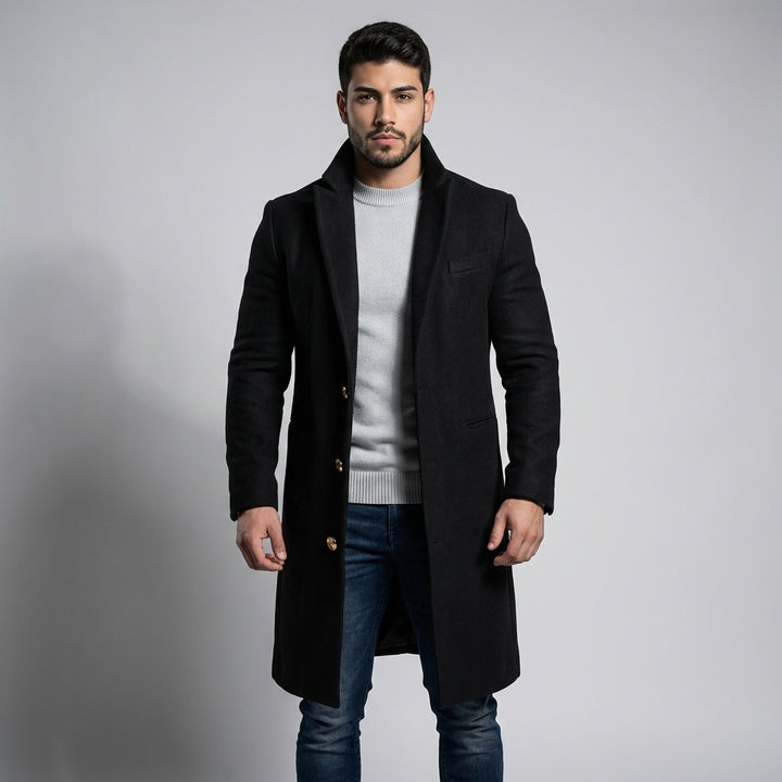 Men’s Wool-Blend Overcoat – Elegant Layer for Cooler Days