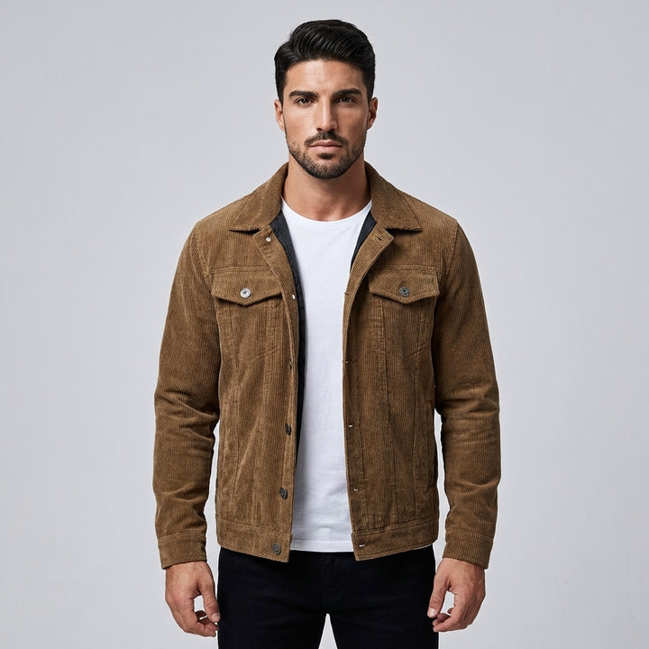 Men’s Corduroy Jacket – Thin Cut with Streamlined Style