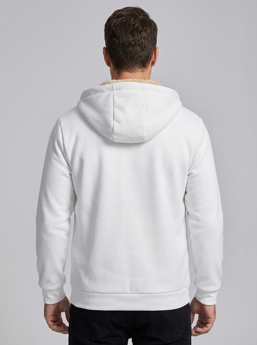 Men’s Fleece Pullover Coat with Fur Lining