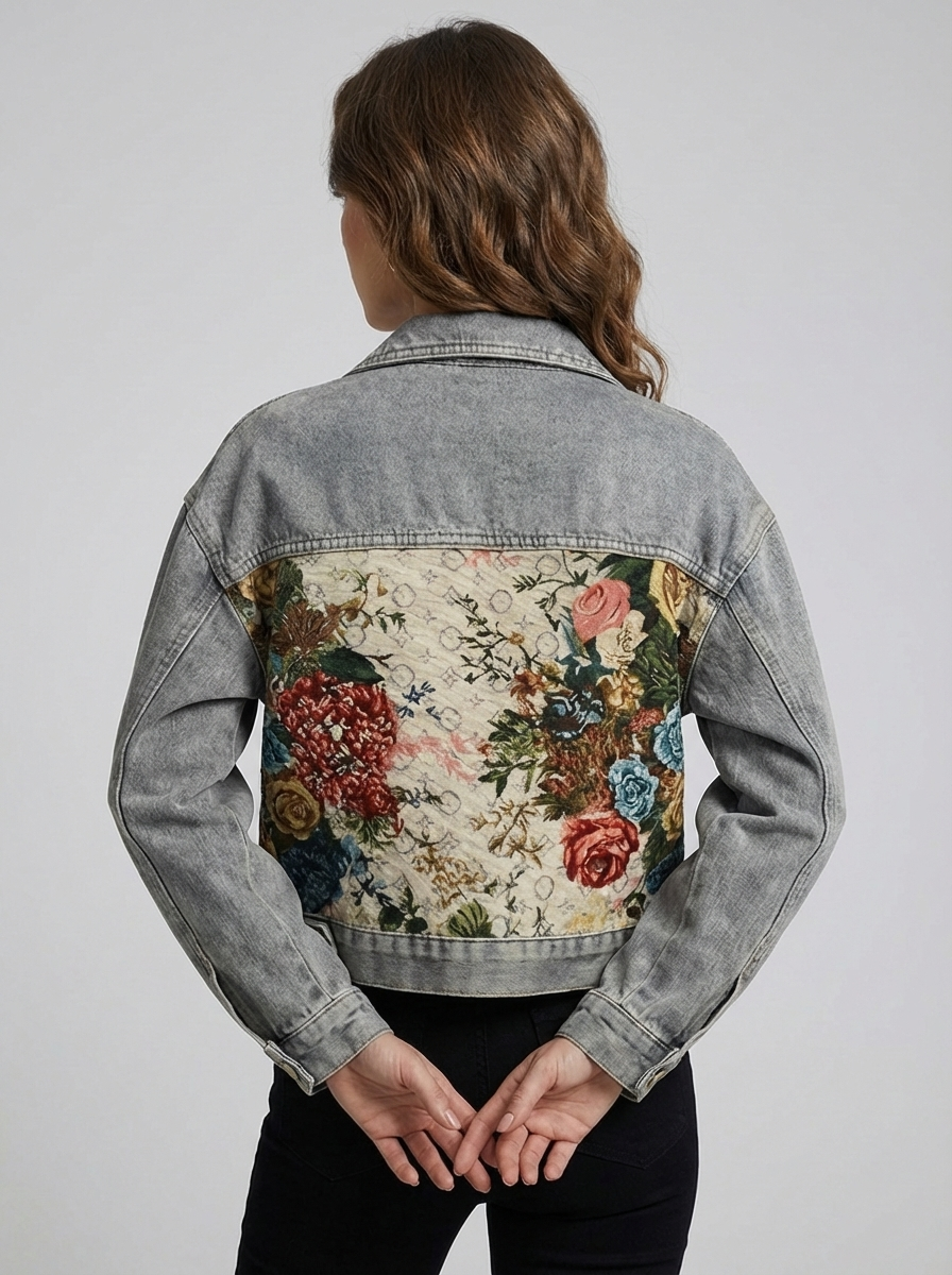Women’s Floral Denim Jacket