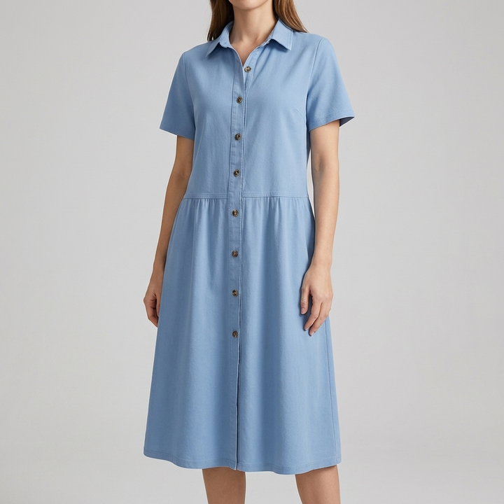 Women's Denim Shirt Dress Button-Down