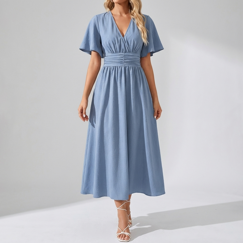 Women's Blue Midi Dress