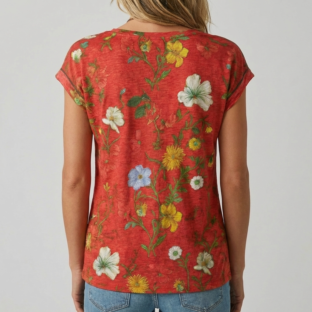 Women's Floral V-Neck T-Shirt