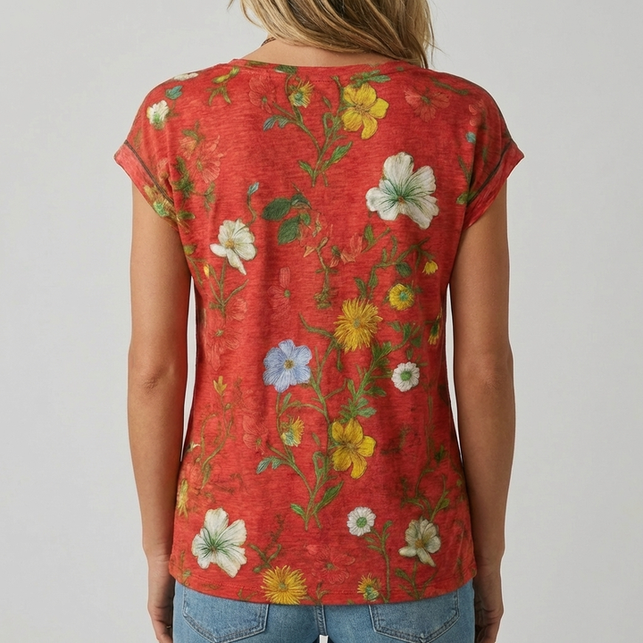 Women's Floral V-Neck T-Shirt