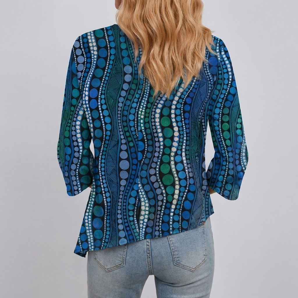 Women's Abstract Polka Dot Blouse