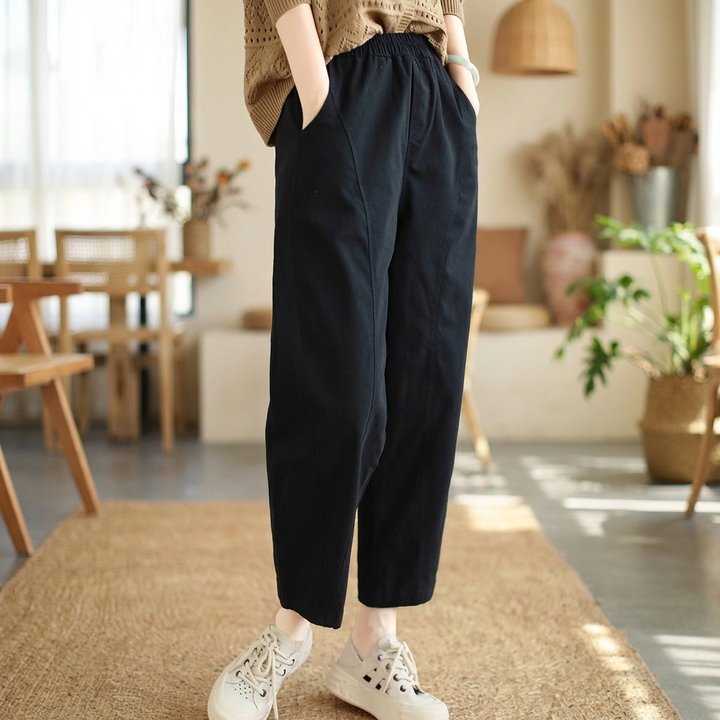 Women's Solid Color Casual Cotton Pants