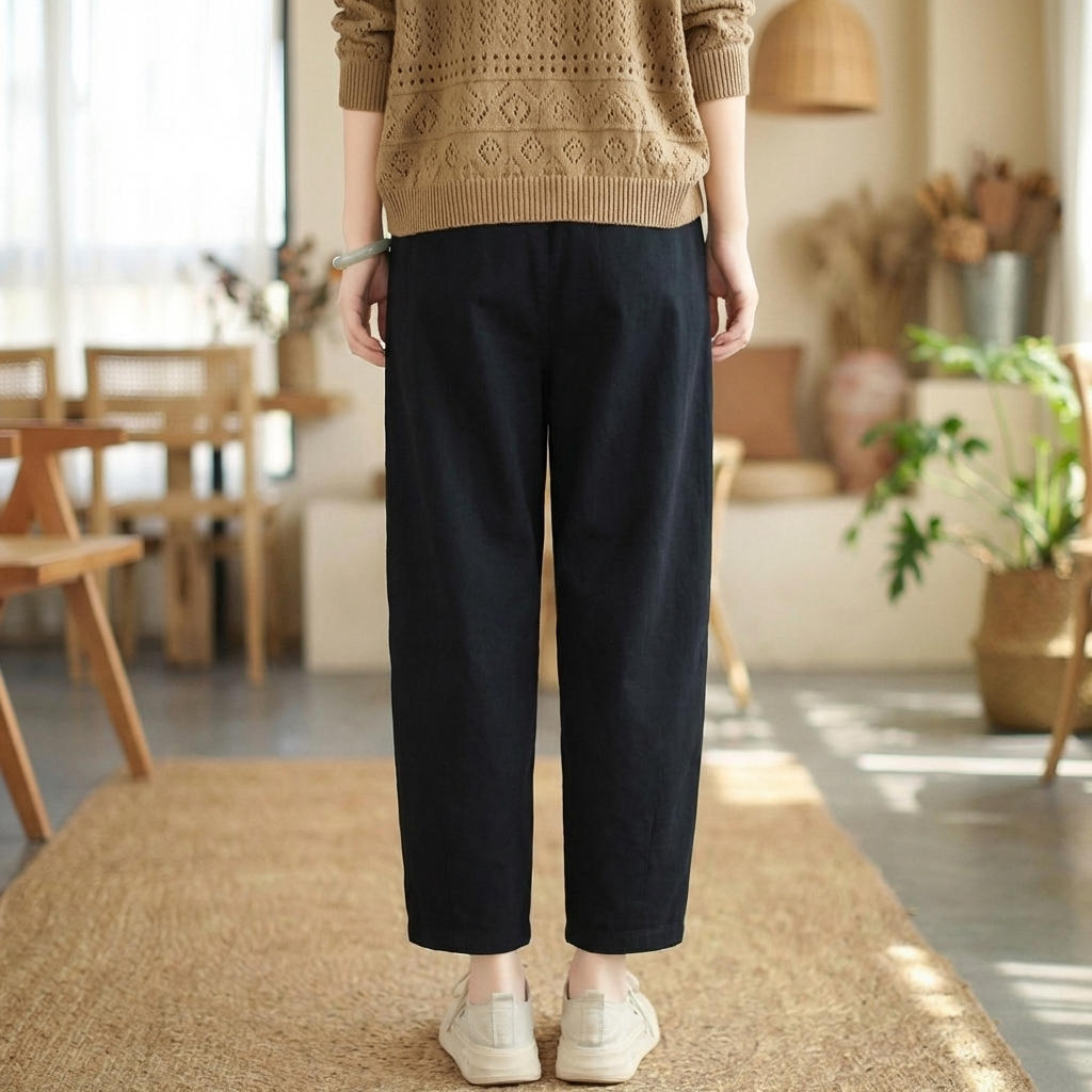 Women's Solid Color Casual Cotton Pants