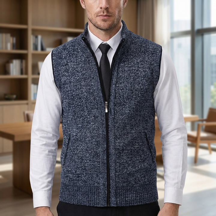 Men’s Classic Knitted Zip-Up Vest