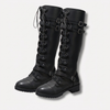 Retro Lace-Up Boots with Buckle for Women