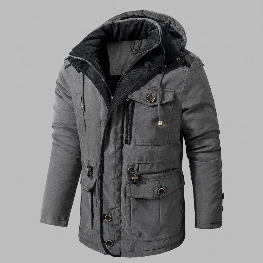 Multi-Pocket Winter Jacket for Men