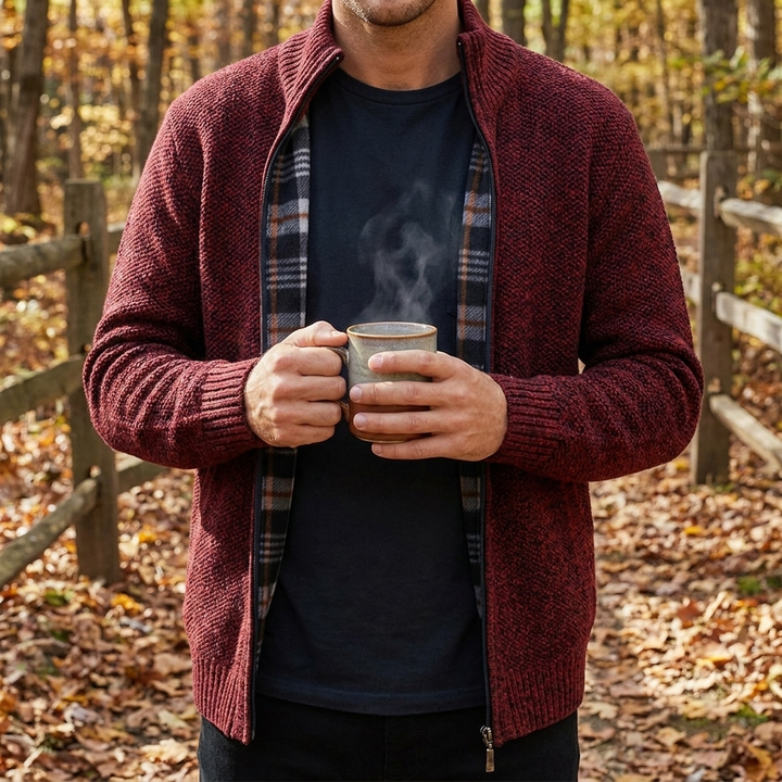 Stylish Zipper Knit Sweater for Men