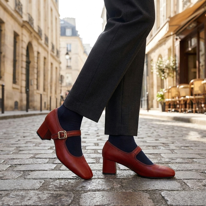 Classic Block Heel Slingbacks – Closed Toe Strap Detail