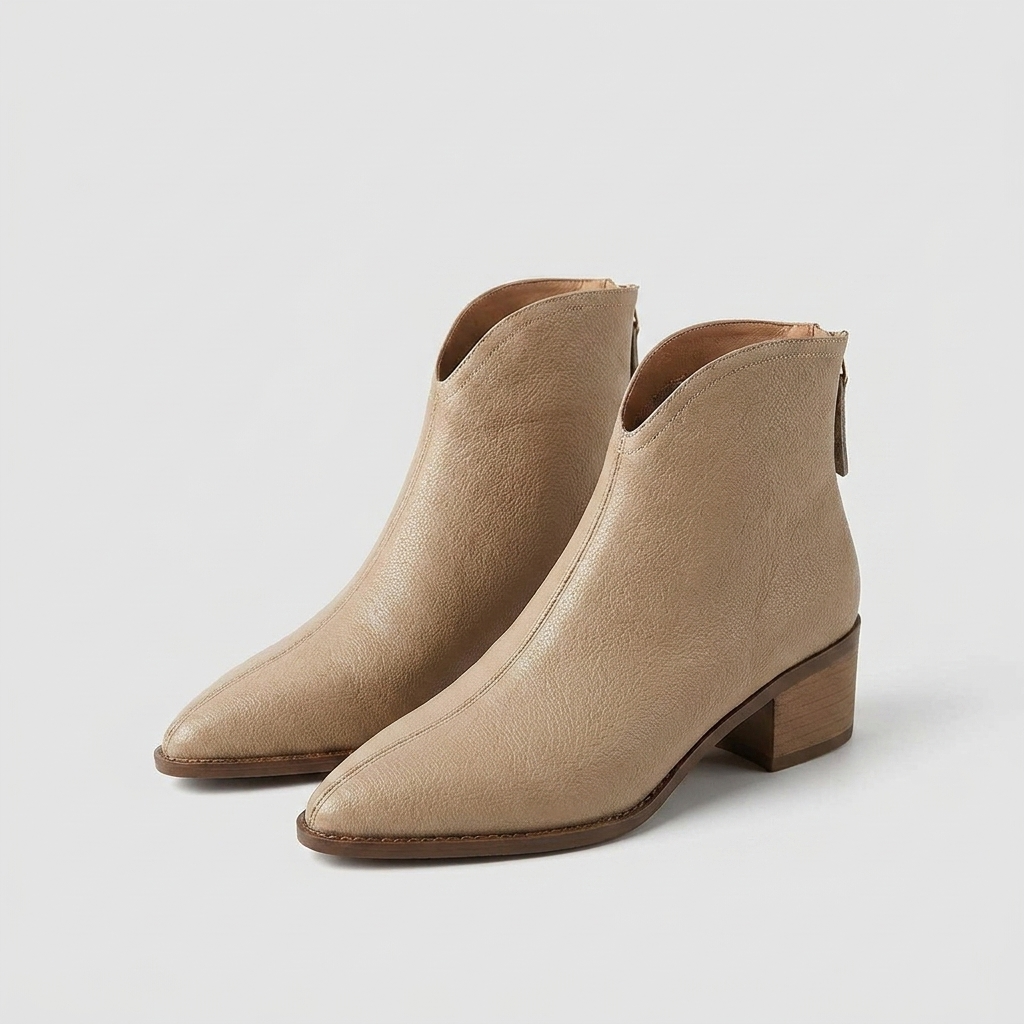 Women’s Ankle Boots | Block Heel with Pointed Toe Design