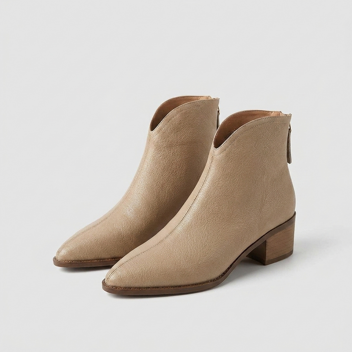 Women’s Ankle Boots | Block Heel with Pointed Toe Design