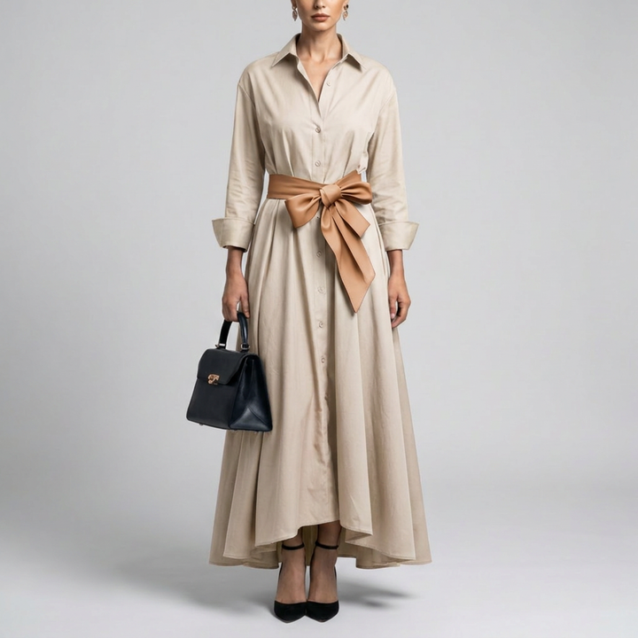 Sophisticated Long-Sleeve Maxi Dress
