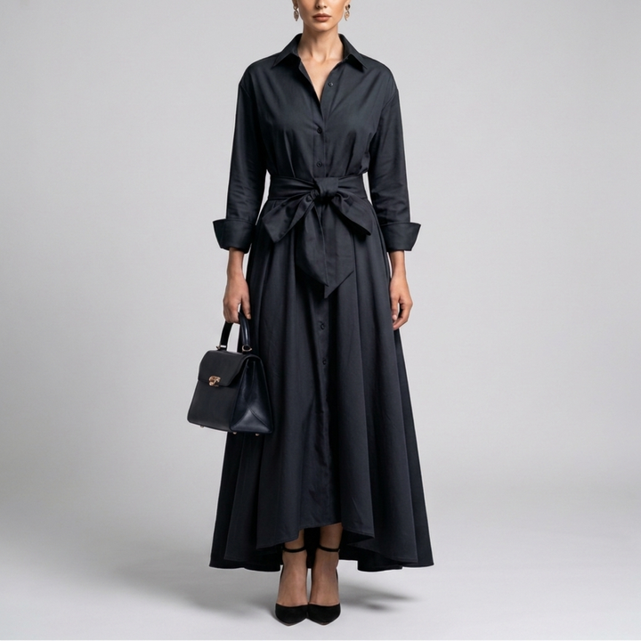 Sophisticated Long-Sleeve Maxi Dress