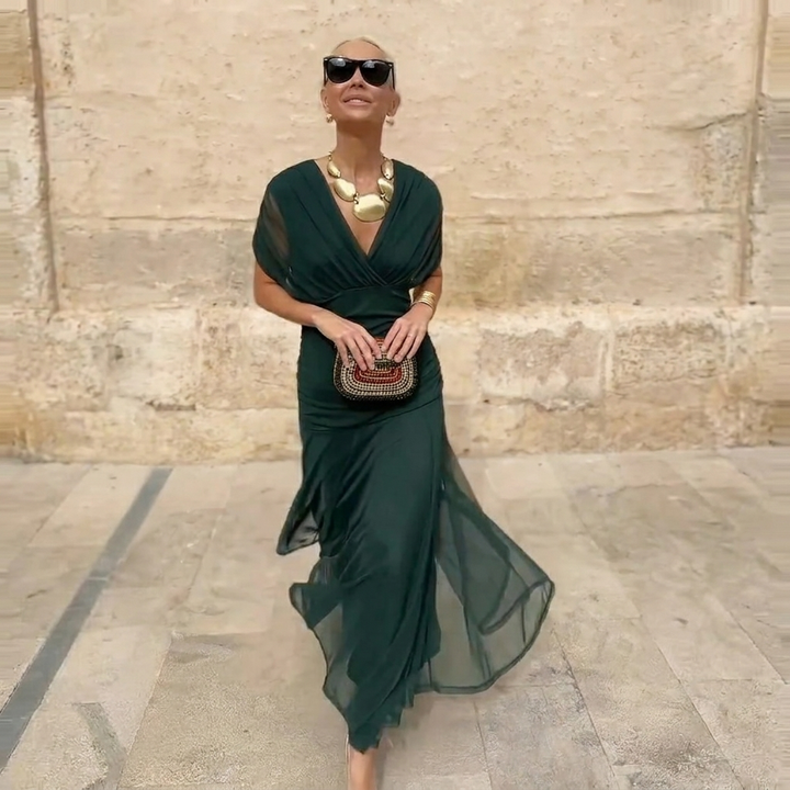 Elegant V-neck Maxi Dress