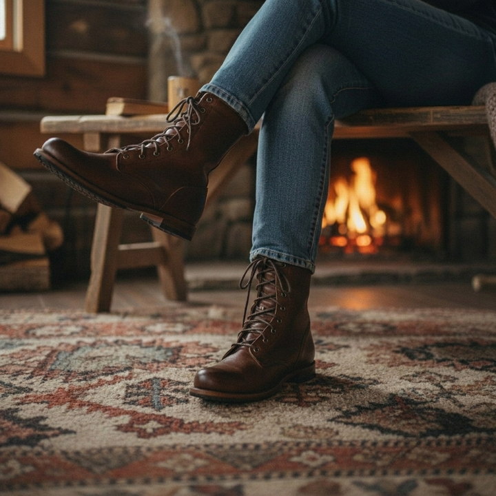 Lace-Up Mid-Calf Boots for Women