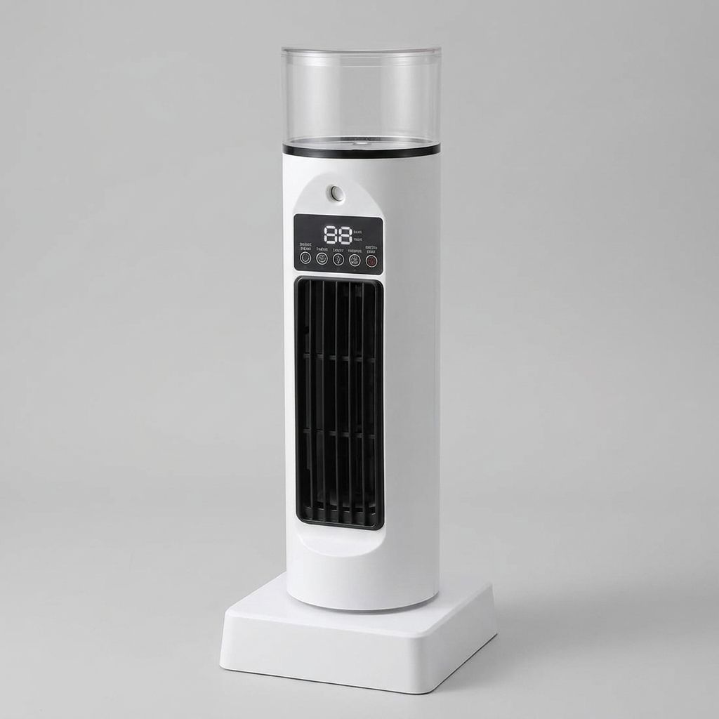 Portable Desktop Air Cooler Fan with Humidifier, USB Powered, Bladeless, 6-Speed, Remote Control