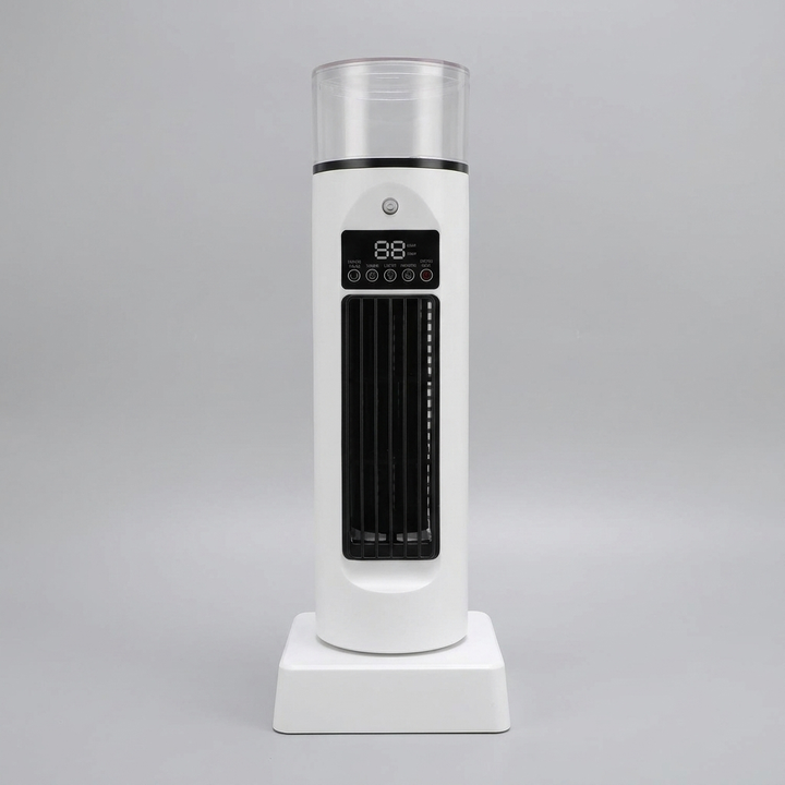 Portable Desktop Air Cooler Fan with Humidifier, USB Powered, Bladeless, 6-Speed, Remote Control